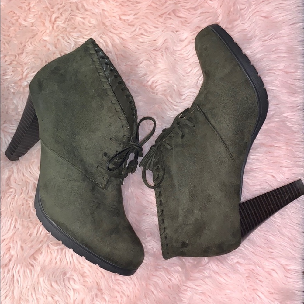 Olive ankle bootie BRAND NEW